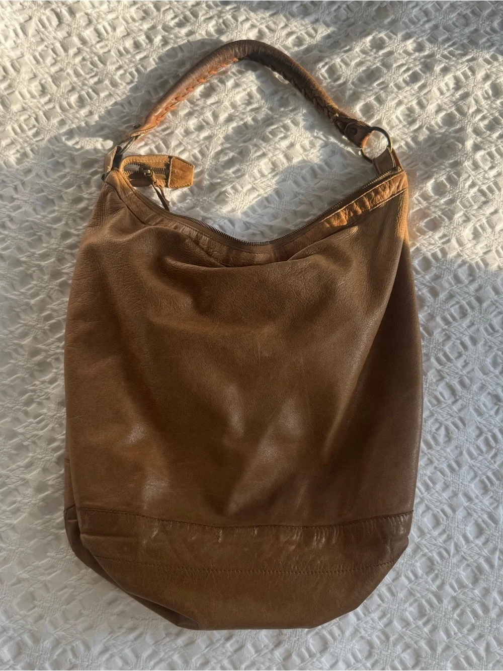 Classic Tan Leather Hobo Bag - Women
